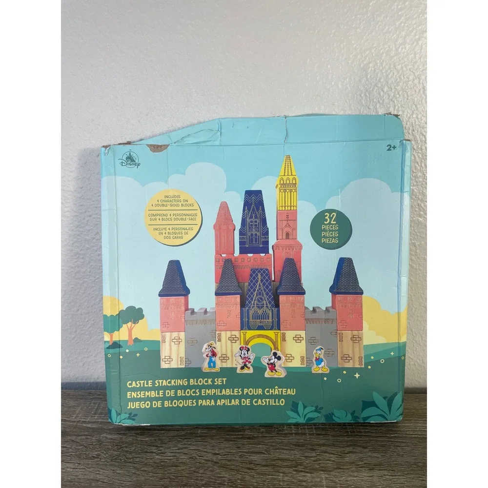 Disney Parks Wooden Castle Stacking Building Blocks Replacement Parts Lot 20pc